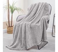 Exclusivo Mezcla Plaid Couverture à Chevron, 130 x 170 cm, Gris Clair