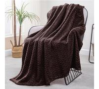 Exclusivo Mezcla Plaid Couverture à Chevron, 130 x 170 cm, Marron
