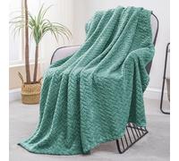 Exclusivo Mezcla Plaid Couverture à Chevron, 130 x 170 cm, Réséda