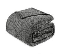 Exclusivo Mezcla Plaid Couverture à Chevron, 220 x 240 cm, Gris