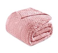 Exclusivo Mezcla Plaid Couverture à Chevron, 230 x 270 cm, Rose