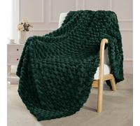 Exclusivo Mezcla Plaid Couverture Polaire 130 x 170 cm, Plaid Jeté de Canapé, Couverture pour Le lit léger Douillet et Moelleux pour Toute la Saison, Vert forêt