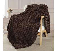 Exclusivo Mezcla Plaid Couverture Polaire 130 x 170 cm, Plaid Jeté de Canapé, Couverture pour Le lit léger Douillet et Moelleux pour Toute la Saison, Marron