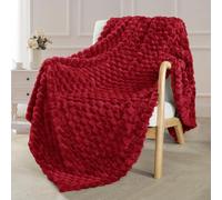 Exclusivo Mezcla Plaid Couverture Polaire 130 x 170 cm, Plaid Jeté de Canapé, Couverture pour Le lit léger Douillet et Moelleux pour Toute la Saison, Rouge foncé