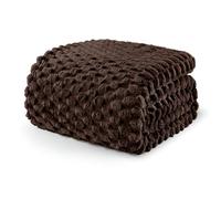 Exclusivo Mezcla Plaid Couverture Polaire 220 x 240 cm, Plaid Jeté de Canapé, Couverture pour Le lit léger Douillet et Moelleux pour Toute la Saison, Marron