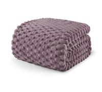 Exclusivo Mezcla Plaid Couverture Polaire 230 x 270 cm, Plaid Jeté de Canapé, Couverture pour Le lit léger Douillet et Moelleux pour Toute la Saison, Violet grisâtre