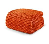 Exclusivo Mezcla Plaid Couverture Polaire 230 x 270 cm, Plaid Jeté de Canapé, Couverture pour Le lit léger Douillet et Moelleux pour Toute la Saison, Orange brûlé