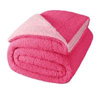 Exclusivo Mezcla Plaid Couverture Polaire Douillette, Épaisse et Réversible, pour Lit et Canapé, Chaude et Douce, Toutes Les Saisons,230x270 cm, Rose Vif/Rose Clair