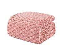 Exclusivo Mezcla Plaid Gaufré, Couverture Douce, 220 x 240 cm, Rose | Couverture Polaire Waffle, motif nid d'abeille texturé, toucher doux et chaud, chaleur enveloppante pour les nuits froides