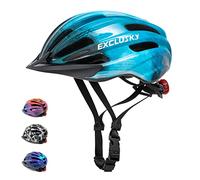 Exclusky Casque de vélo réglable pour garçons et Filles de 5 à 13 Ans, 50 à 57 cm (Noir, Bleu)