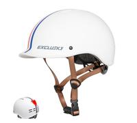 Exclusky Casque Velo Homme avec Visière Basse Intégrée Casque Velo Femme Casque Trottinette Electrique Adulte Casque Velo Route Homme pour Trotinette Urbain Cyclisme (56-61CM)
