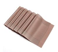 EXCO Lot de 6 Sets de Table PVC Antidérapant Lavable Résiste à la Chaleur Rectangulaire Vinyle Set de Table pour Restaurant, Table à Manger en Cuisine ou Salle à Manger, 45 x 30 CM(Champagne)