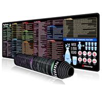 excovip Python Shortcuts Tapis de souris, 90 x 30 cm XL Tapis de souris de jeu, feuilles de triche Python, sous-main pour ingénieurs de logiciels 0402