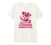 Excursion à la Plage Tropicale avec sa Grand-mère Flamant Rose T-Shirt Haut de Gamme