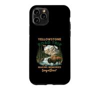 Excursion en Voiture à Yellowstone, Cascade de Bisons, Souvenirs de Famille Coque pour iPhone 11 Pro