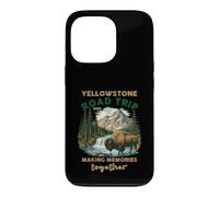 Excursion en Voiture à Yellowstone, Cascade de Bisons, Souvenirs de Famille Coque pour iPhone 13 Pro