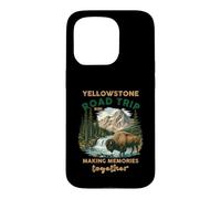 Excursion en Voiture à Yellowstone, Cascade de Bisons, Souvenirs de Famille Coque pour iPhone 15 Pro