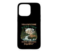 Excursion en Voiture à Yellowstone, Cascade de Bisons, Souvenirs de Famille Coque pour iPhone 15 Pro Max