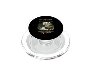 Excursion en Voiture à Yellowstone, Cascade de Bisons, Souvenirs de Famille PopSockets PopGrip pour MagSafe