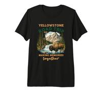 Excursion en Voiture à Yellowstone, Cascade de Bisons, Souvenirs de Famille T-Shirt Haut de Gamme