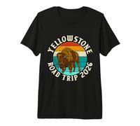 Excursion en Voiture à Yellowstone, Sunset Bison 2026 T-Shirt Haut de Gamme