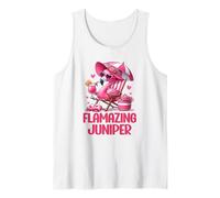 Excursion Tropicale sur la Plage de Flamanzing Juniper Name Pink Flamingo Débardeur
