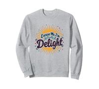 Excuse Me, I'm Actually A Delight - Citation Witty Sunburst Sweatshirt, Unisexe pour Adultes, Gris Chiné, XXL