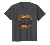 Excuse Me, I'm Actually A Delight - Citation Witty Sunburst T-Shirt, Enfant, Chiné Foncé, 4 Ans