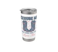 Excuse-moi, tu as l'air de m'aimer Western Cowgirl Gobelet isotherme en acier inoxydable double paroi