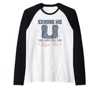 Excuse-Moi, tu as l'air de m'aimer Western Cowgirl Manche Raglan