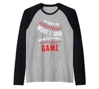 Excuses du Jeu de Baseball des Bleachers Regret Remarques Manche Raglan