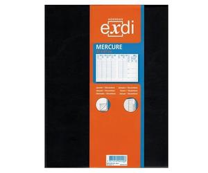 Exdi - 303001Q - Agenda Semainier Mercure ML - Janvier 2026 à Décembre 2026 - Couverture Noir - Dimension 21 x 27 cm