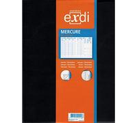 Exdi - Agenda de Bureau Economique Spiralés Mercure Noir - 1 Semaine Sur 2 Pages - Janvier 2025 à Décembre 2025 - Format : 21 x 27 cm