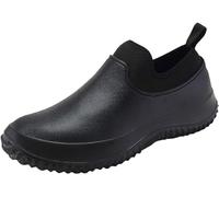 EXECAB Chaussures de Pluie Chaussures de Chef à Enfiler pour Hommes et Femmes, Chaussures de Travail de Cuisine de Restaurant imperméables antidérapantes résistantes à l'huile EVA,Noir,39