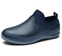 EXECAB Chaussures de Pluie Chaussures de Chef à Enfiler pour Hommes et Femmes, Chaussures de Travail de Cuisine de Restaurant imperméables antidérapantes résistantes à l'huile EVA,Bleu,38
