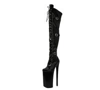 EXECAB Cuissardes pour Femmes, 26CM Bottes Sexy Bottes Hautes Mode Femmes Bottes Stiletto Bottes Chaussures pour Femmes,Noir,43 EU