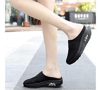 EXECAB Femmes diabétiques Pantoufles été Plat Anti-dérapant Chaussures orthopédiques Dames décontracté Plage Sandales Dames Coupe Large Chaussures,Noir,37