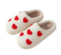 BOQUN Pantoufles Chaussures À La Maison Pantons De Coton Chaud Pour Femmes Pantres Intérieures Douces Et Confortables-Petit Coeur-41-42