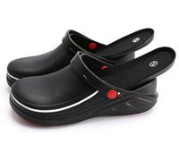 EXECAB Sabots de Chaussures de Chef résistants à l'huile pour Hommes et Femmes, Chaussures de Cuisine antidérapantes, Chaussures de Travail de sécurité pour Le Jardin avec Semelle,Noir,40