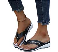 EXECAB Sandales séparateurs d'orteils pour Femmes Tongs en pour Femmes été Pantoufles à Bout Clip en Cuir Pantoufles à Plateforme en Caoutchouc Chaussures