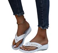 EXECAB Sandales séparateurs d'orteils pour Femmes Tongs en pour Femmes été Pantoufles à Bout Clip en Cuir Pantoufles à Plateforme en Caoutchouc Chaussures