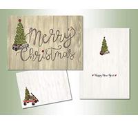 exécution Arts fabriqué à la main, couleurs complète à l'intérieur, assorti enveloppe Arbre Mots on Wood Stationery Paper, 65102-12