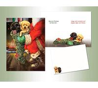 exécution Arts fabriqué à la main, couleurs complète à l'intérieur, assorti enveloppe chiots en Chaussette Stationery Paper, 65101-12