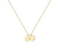 EXEINCITE Collier avec deux initiales pour femme, plaqué or 14 carats, collier délicat avec initiale pour vous et elle, bijoux de relation, fête des mères, cadeaux de Saint-Valentin pour femme, Acier
