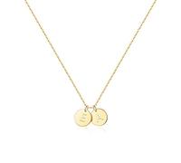EXEINCITE Collier avec deux initiales pour femme, plaqué or 14 carats, collier délicat avec initiale pour vous et elle, bijoux de relation, fête des mères, cadeaux de Saint-Valentin pour femme, Acier