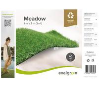 EXELGREEN-Rouleau de gazon synthétique Meadow 40 mm recyclable coloris vert Exelgreen - 1 x 3 m