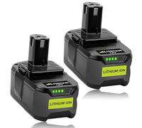 Exemoro Batterie de rechange 18 V 5,5 Ah P108 pour Ryobi 18 V RB18L50 RB18L40 RB18L25 RB18L15 P108 P107 P105 P104 avec LED (gris)