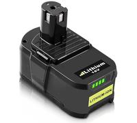 Exemoro P108 Batterie 18V 5.5Ah pour Ryobi Batterie 18V RB18L50 RB18L40 RB18L25 RB18L15 P108 P107 P105 P104 Batterie pour Ryobi avec LED (Bleu)