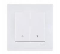 EXEN Bouton Poussoir pour Volets Roulants Double Complet avec Cadre Simple KARELL Blanc - Ensemble Cadre 1 Poste + Bouton de Commande pour Volets Roulants Encastré - All-in-One