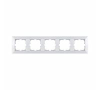 EXEN Cadre de Finition Cinq Blanc 368 mm - 5 Postes Série ODAK - Plaque Murale Encastrable pour Prise Électrique et Interrupteur - Design Moderne Compatible avec Modules EXEN - O105/01E